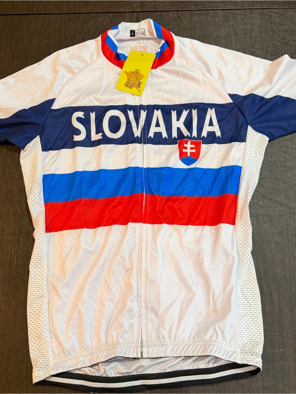 Slovakia National Cycling Jersey - White, Blue & Red Sz L